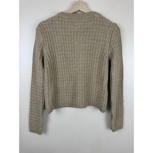 MNG Mango Chunky Knit Cardigan Gold Buttons Long Sleeve Womens S NWT Preppy - Picture 6 of 13